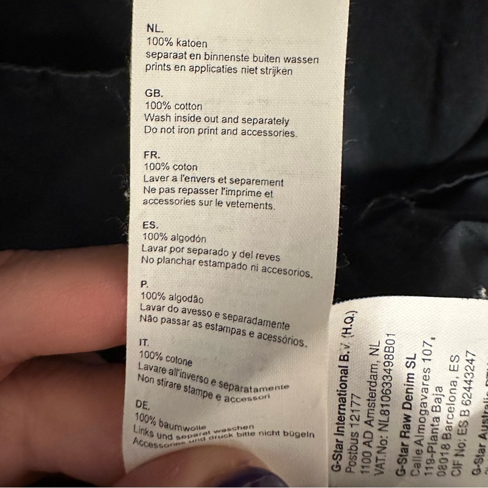 G-Star Raw Denim Correct Line Long Sleeve Shirt Dress L Button Up Black Pockets — image 7 of 8